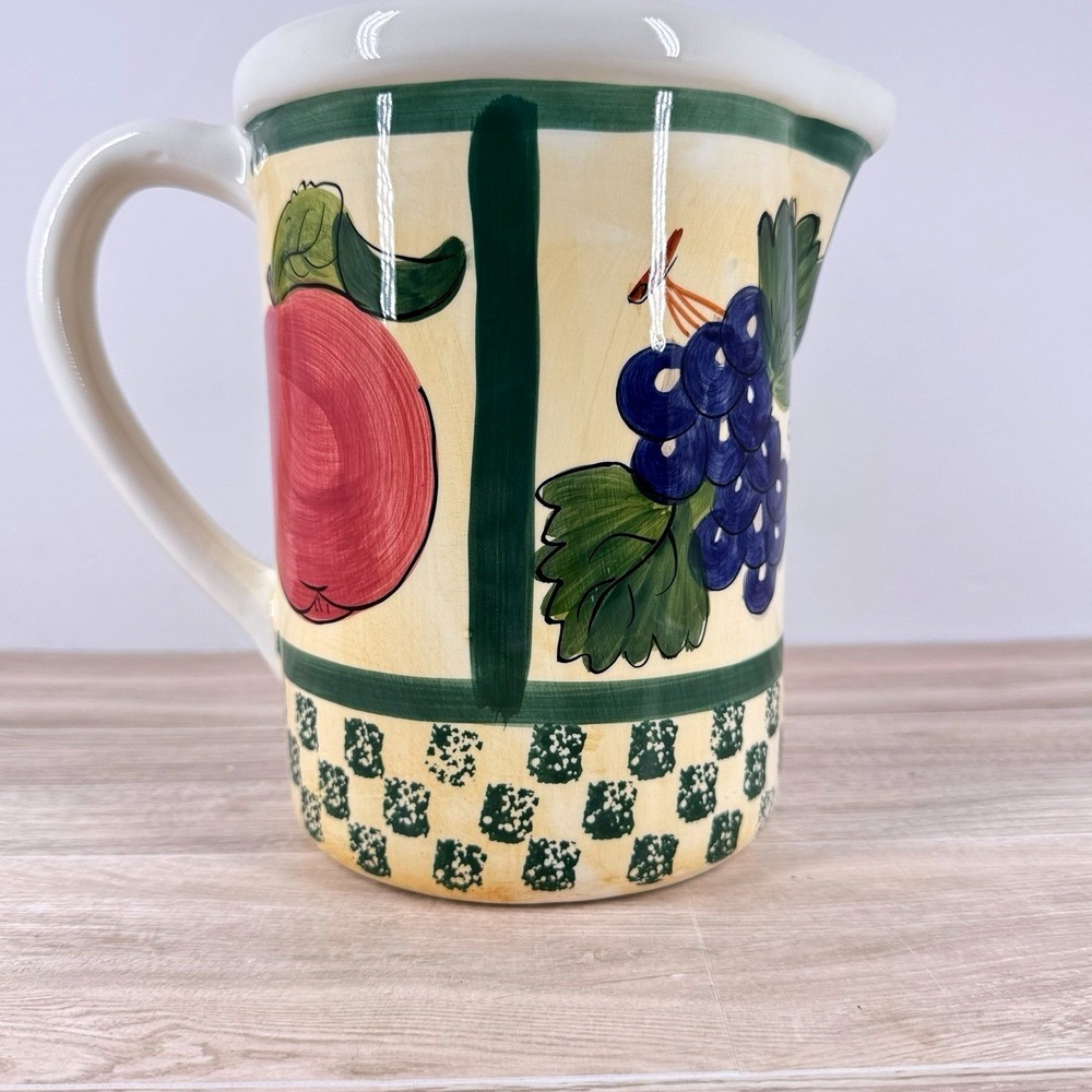 Farmhouse Fruit Pitcher Hand Painted Country‎ Kitchen Decor Ceramic